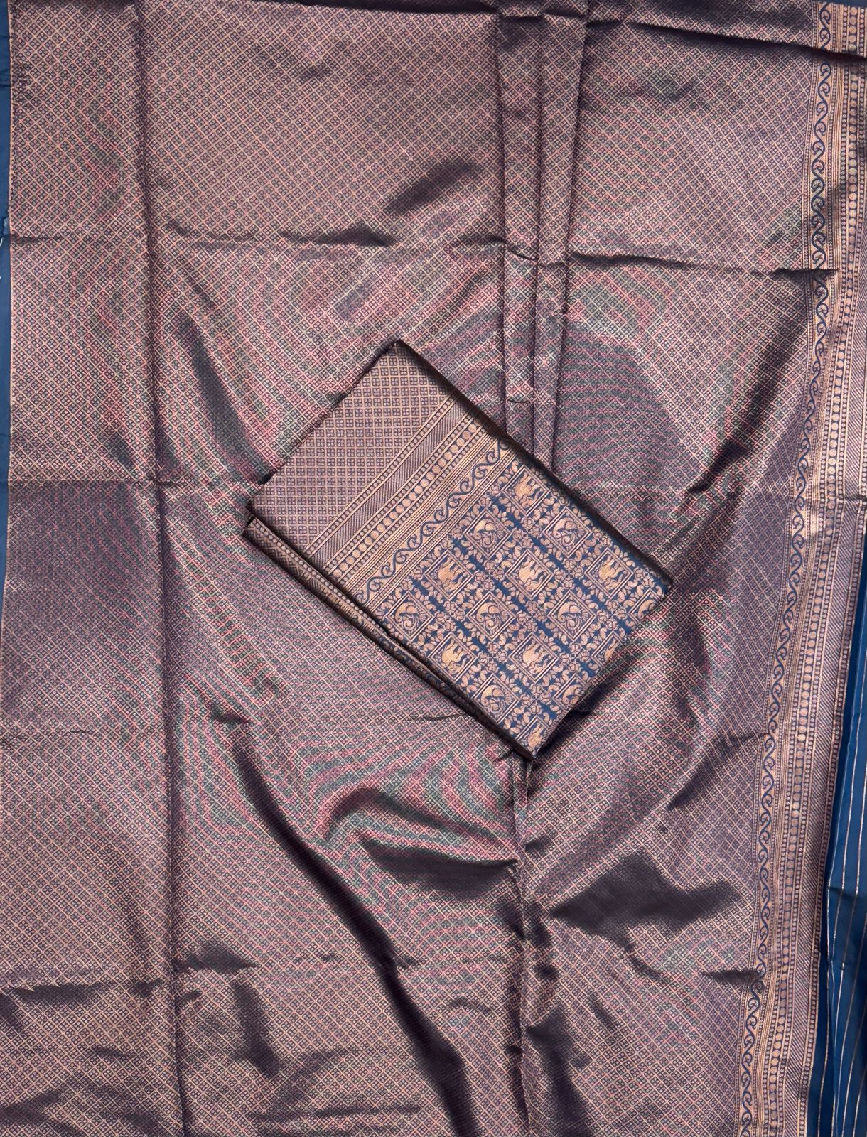 Grey Color Beautiful Banarasi Silk Saree