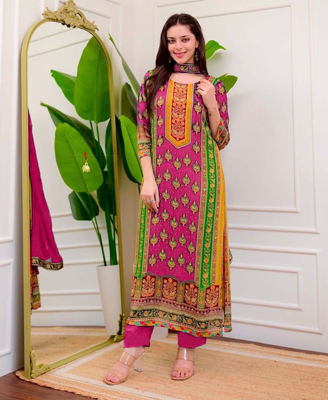 Pink Color Beautiful Pakistani Suit for Summer Wear