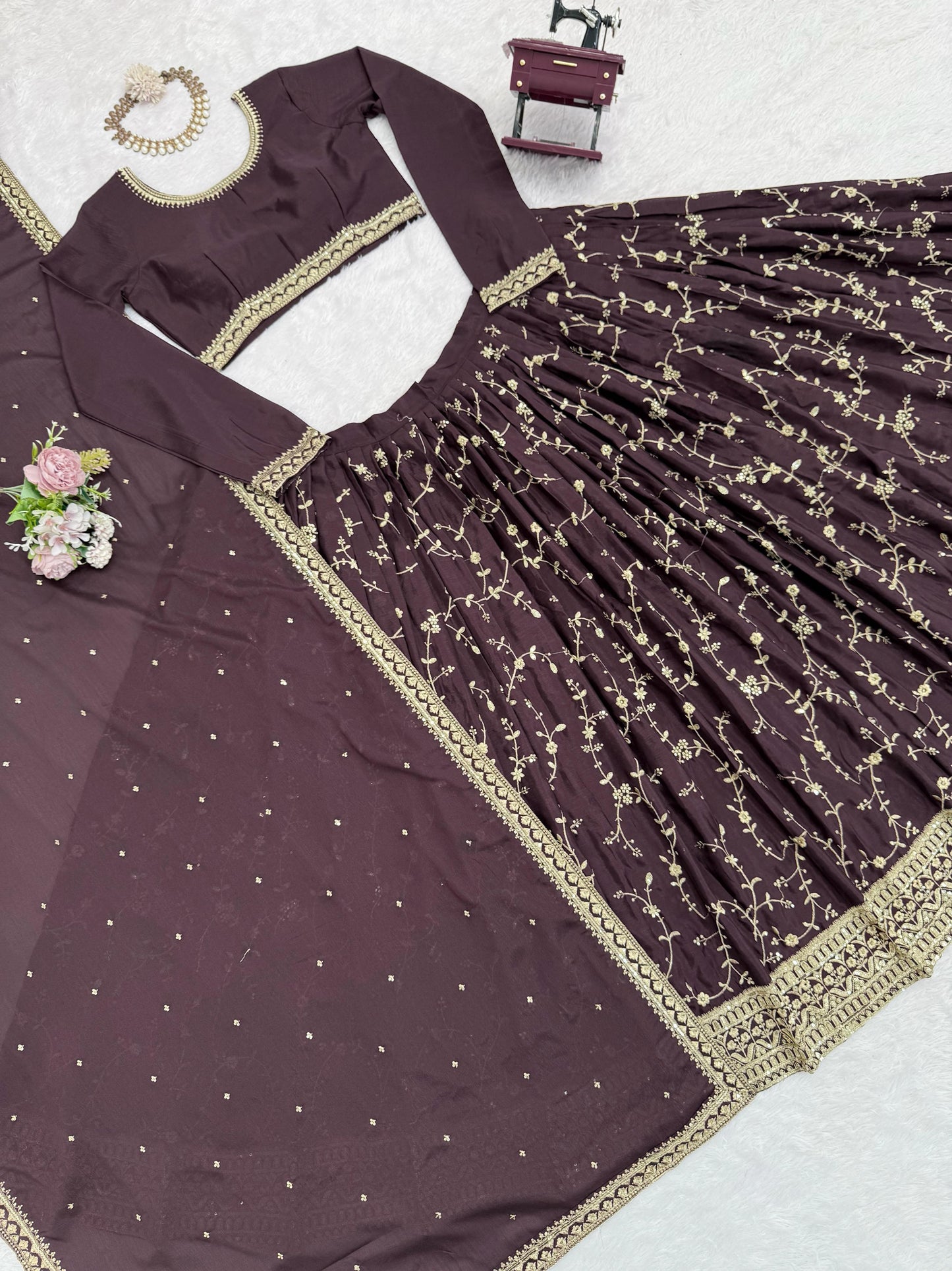 beautiful partywear lehenga choli for wedding function
