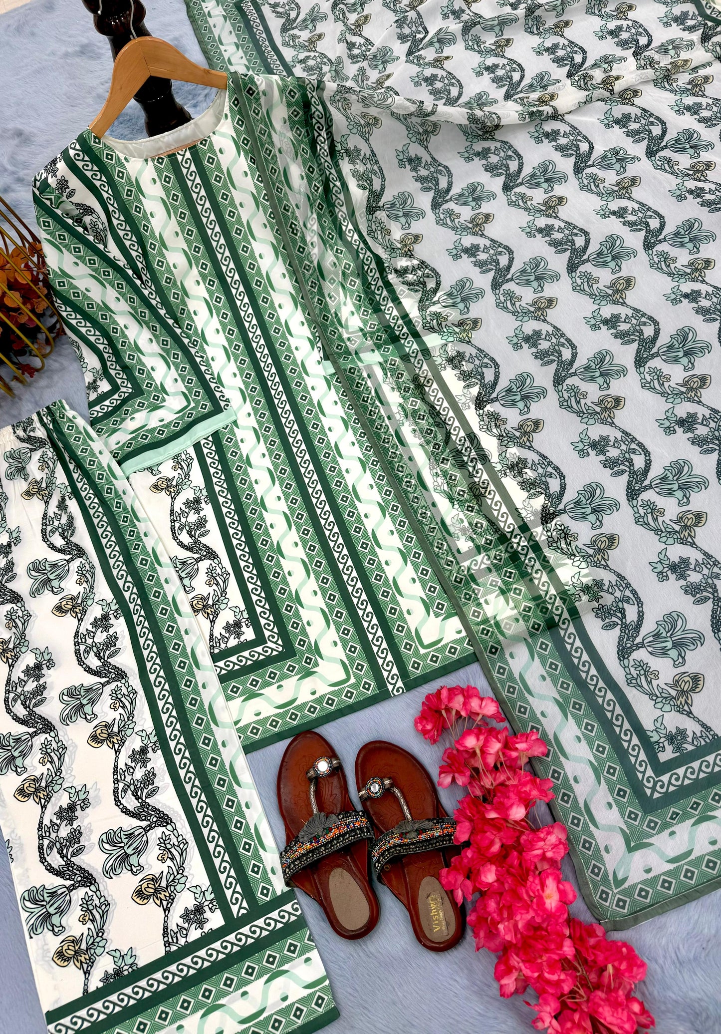 light Green Color Beautiful Summer WEar Dress in Crape Fabric