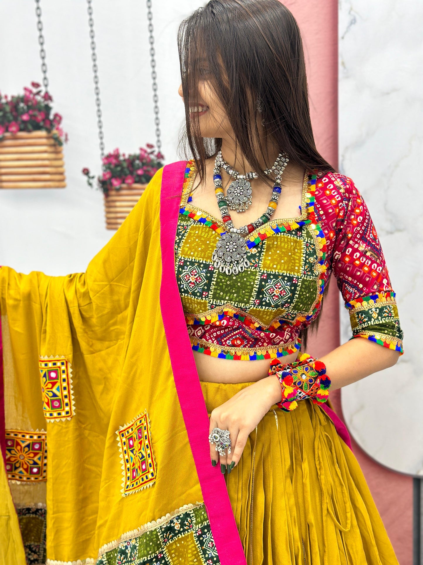 Navratri Special Pure Cotton Lehenga Choli With 6 Meter Big Flair