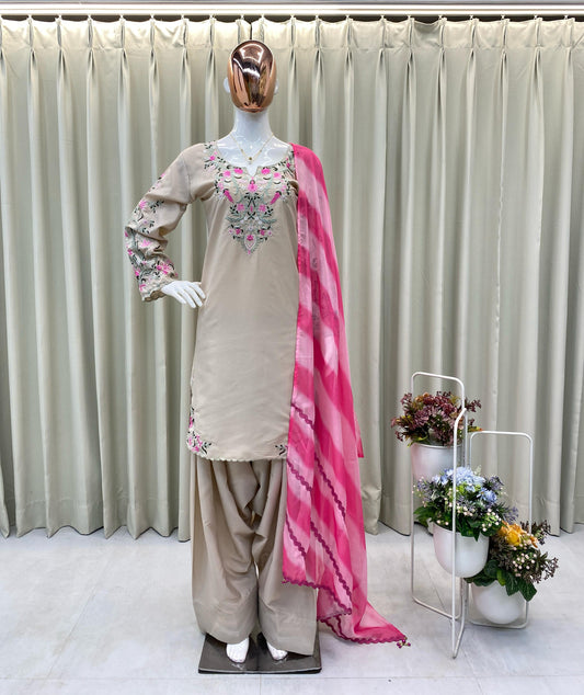 Simple and Sobar Suit For daily Wear use in Crape Fabric
