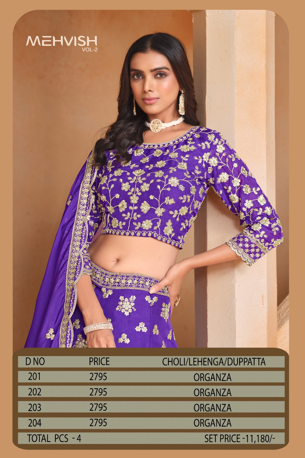 Mehvish Vol -2 Series : 201, 202, 203, 204 set to set