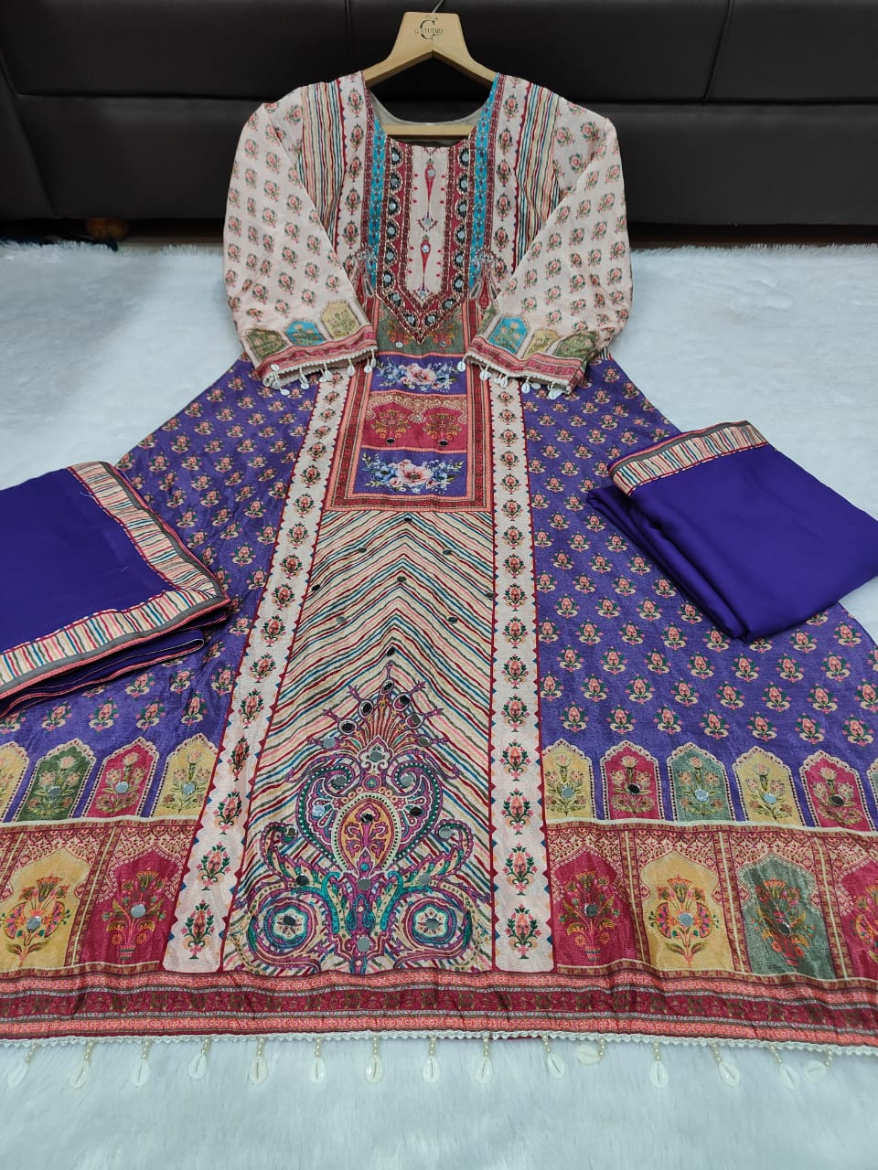 Summer Wear Dress in Chinon Fabric