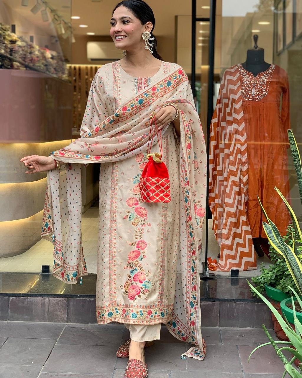 Multi Color Beautiful Partywear Dress