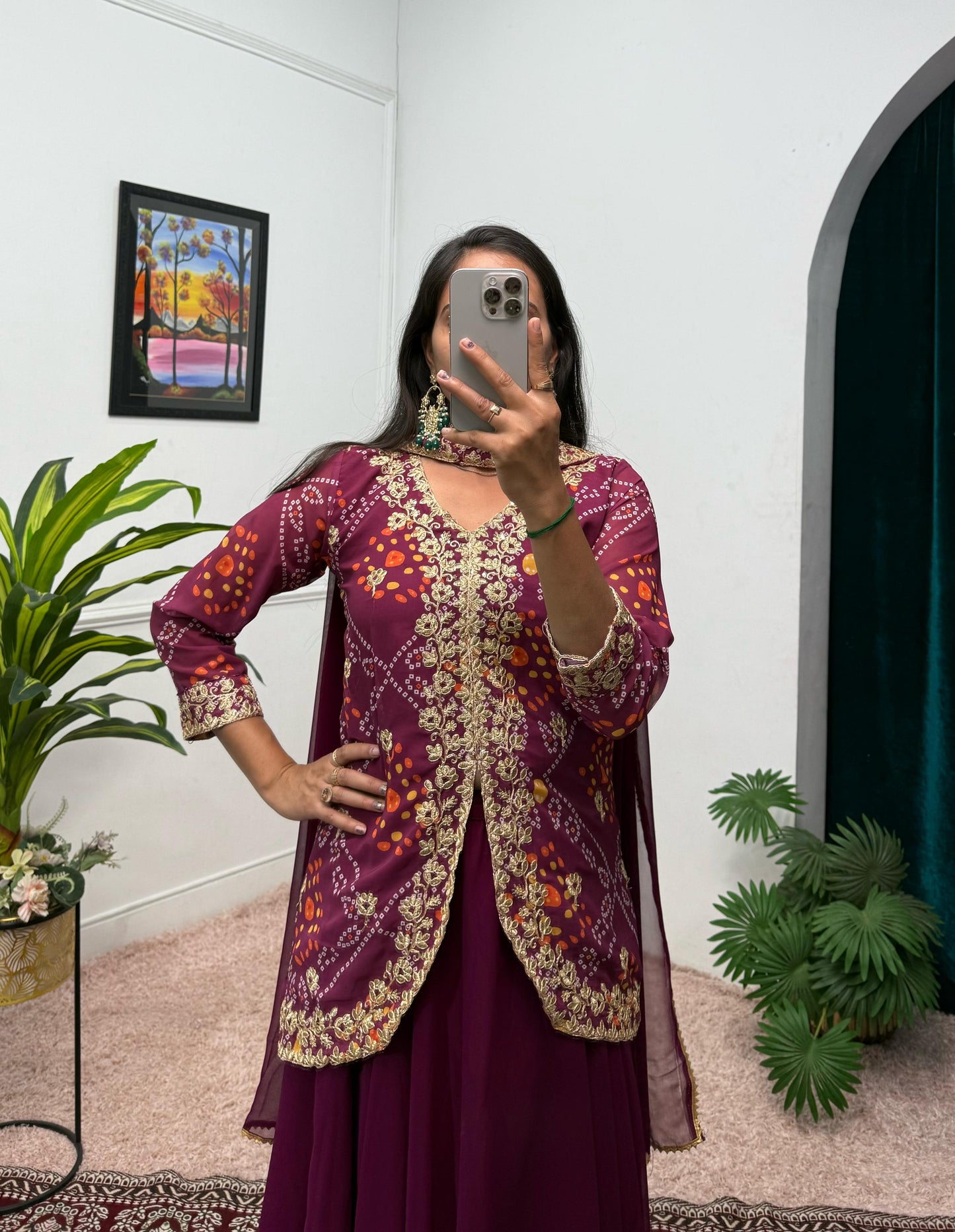 Purple Color Beautiful Koti Lehenga Dupatta