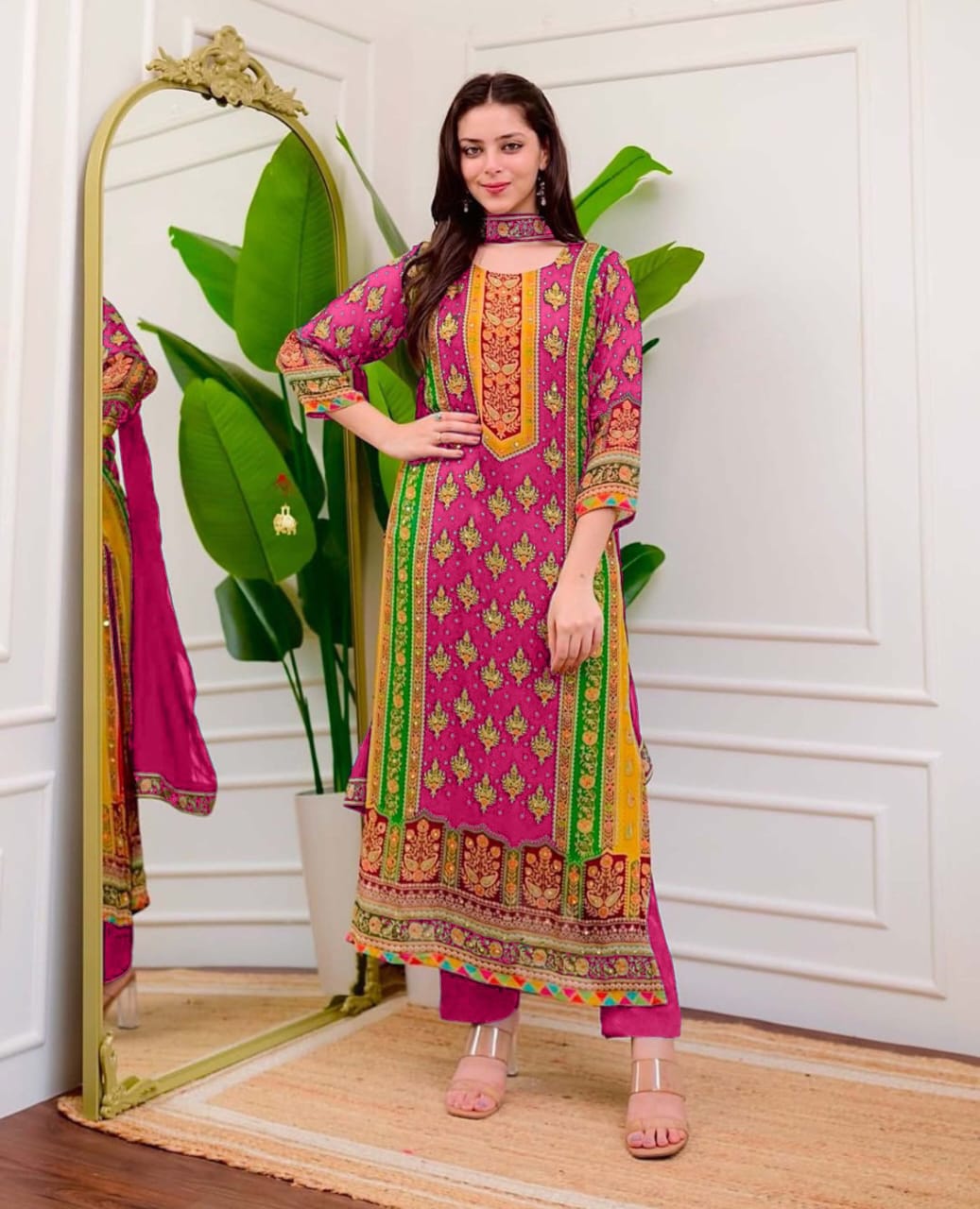 Pink Color Beautiful Pakistani Suit for Summer Wear