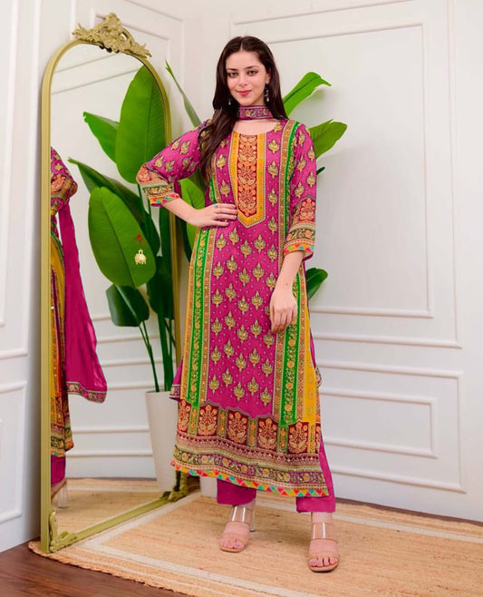 Pink Color Beautiful Pakistani Suit for Summer Wear
