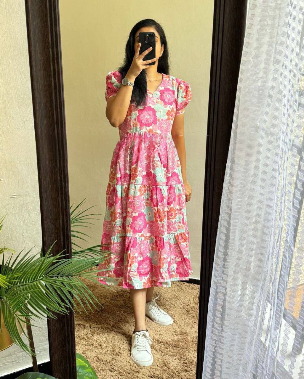 Summer Wear Kurti MAxi IN muslin Fabric