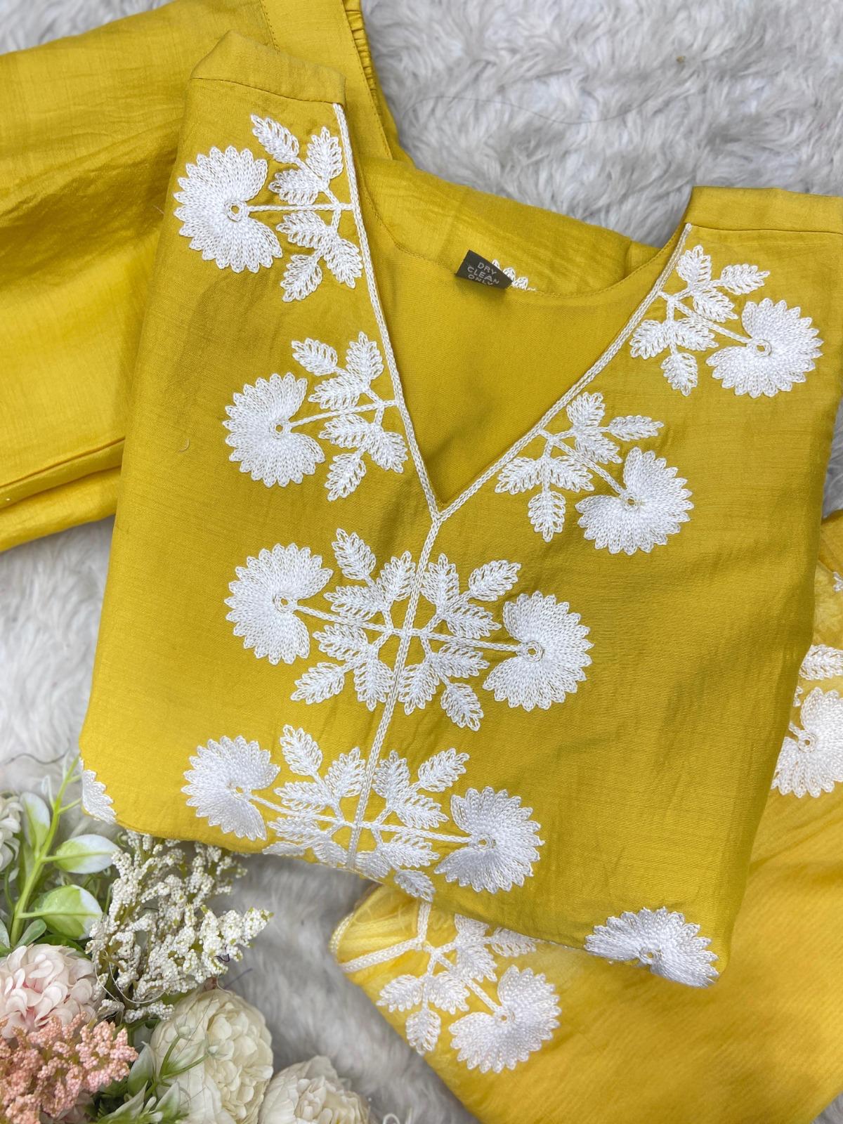 Light Yellow Color Beautiful Cotton Dress