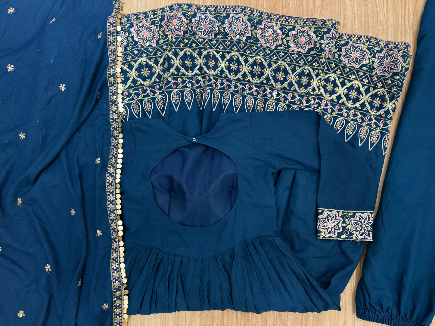 Blue Color Beautiful Anarkali gown in Rayon Fabric