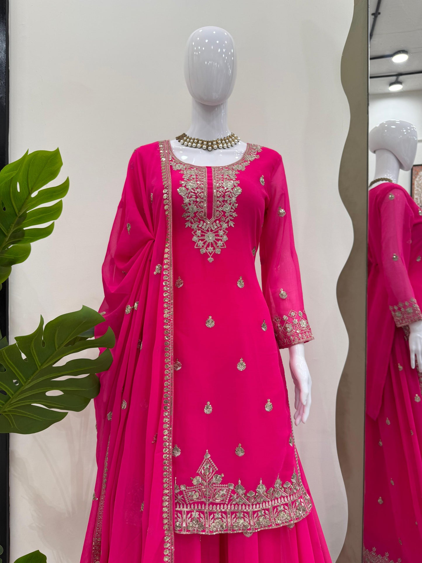 Pink Color Georgette Fabric Dress