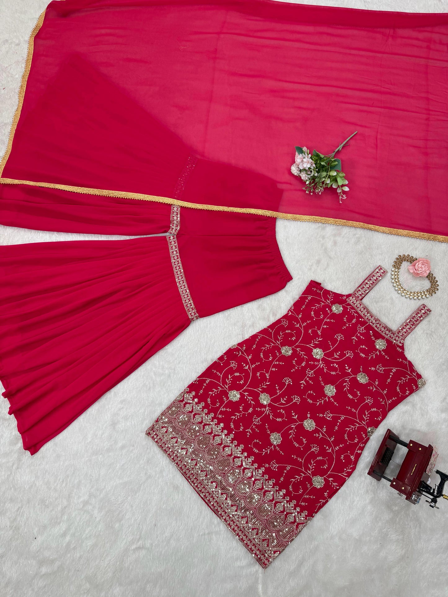 Pink Color Sharara Dress in GEorgette FAbric