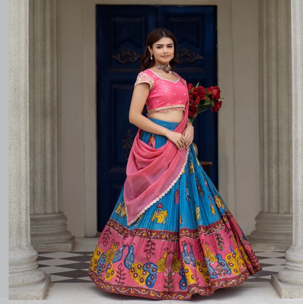 Launching festival Special Kalamkari Lehenga choli