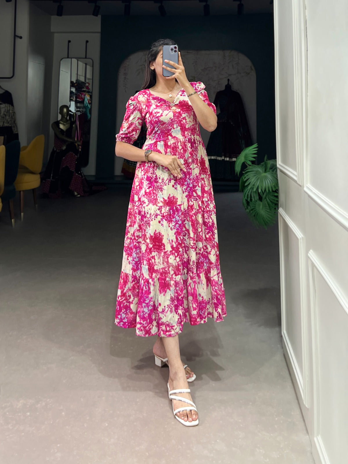 Pink Color Beautiful Gown Frock