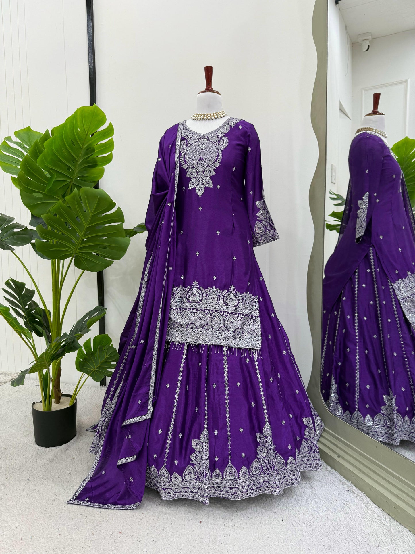 Purple Color Beautiful Partywear lehenga choli