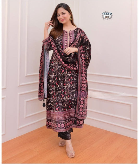 classical Black Kurti Pent With Duppata for summer wear dress