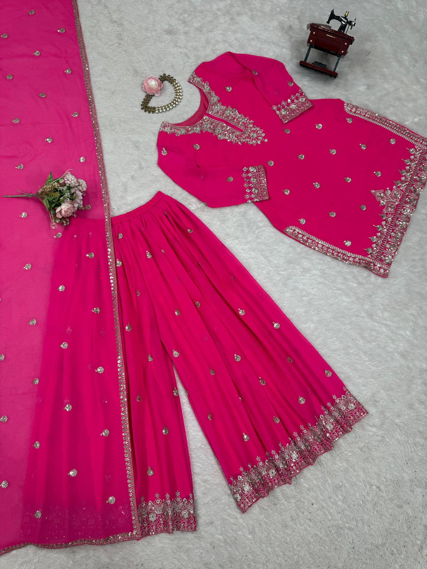 Pink Color Georgette Fabric Dress