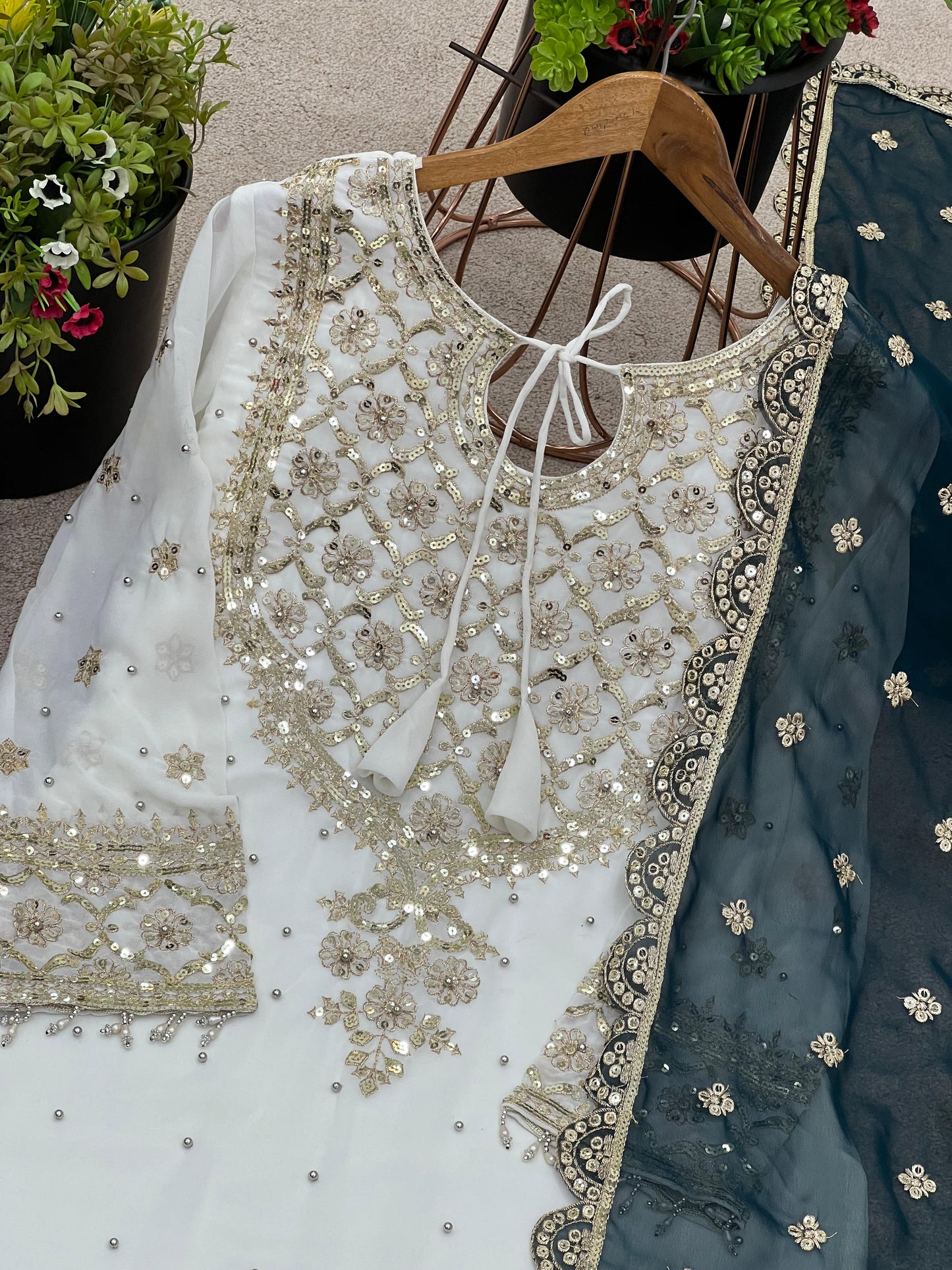 Party Wear Look Top-Plazzo And Dupatta With Heavy Embroidery Work