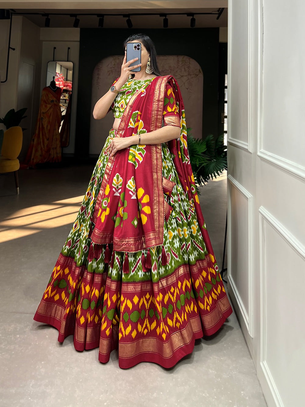 Embrace The Elegance Of Prints, Where Tradition Meets Trend In Every Twirl Of A Printed Lehenga