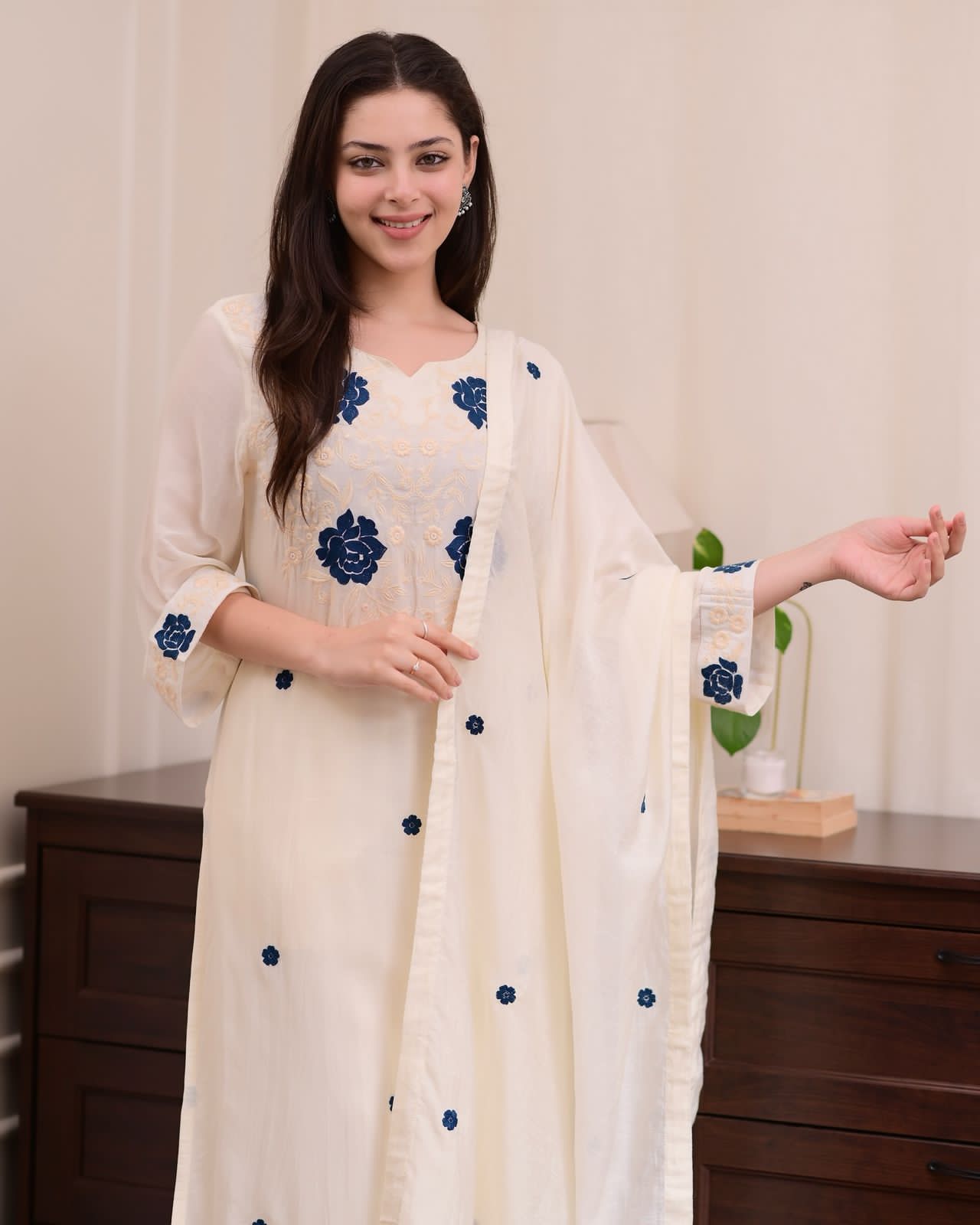 White Color Beautiful Daily Wear Dress in RAyon Fabric