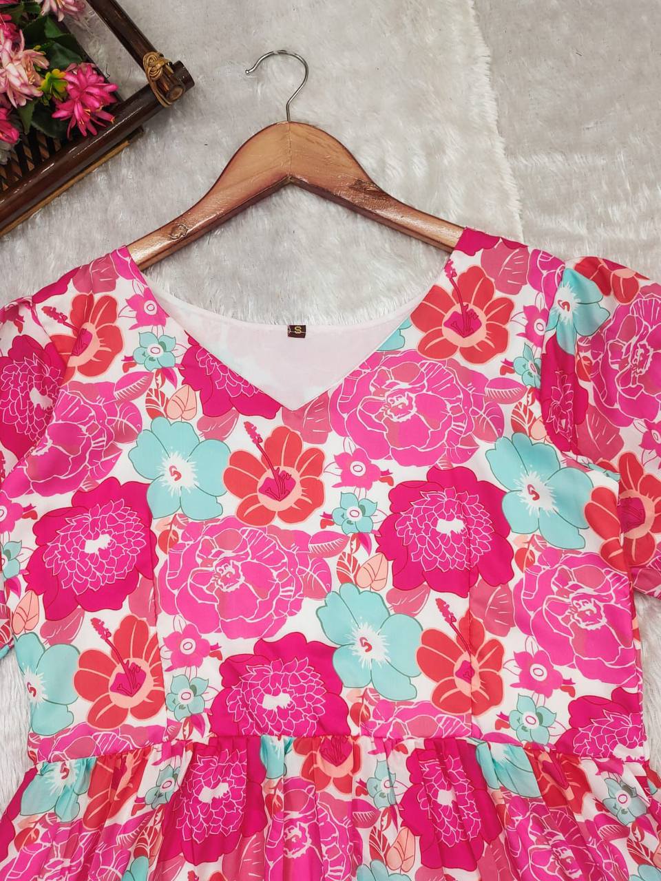 Summer Wear Kurti MAxi IN muslin Fabric