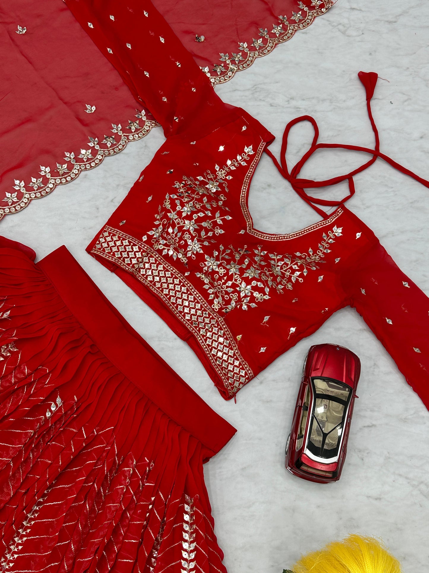 Launching Embroidered Lehenga Choli in red color