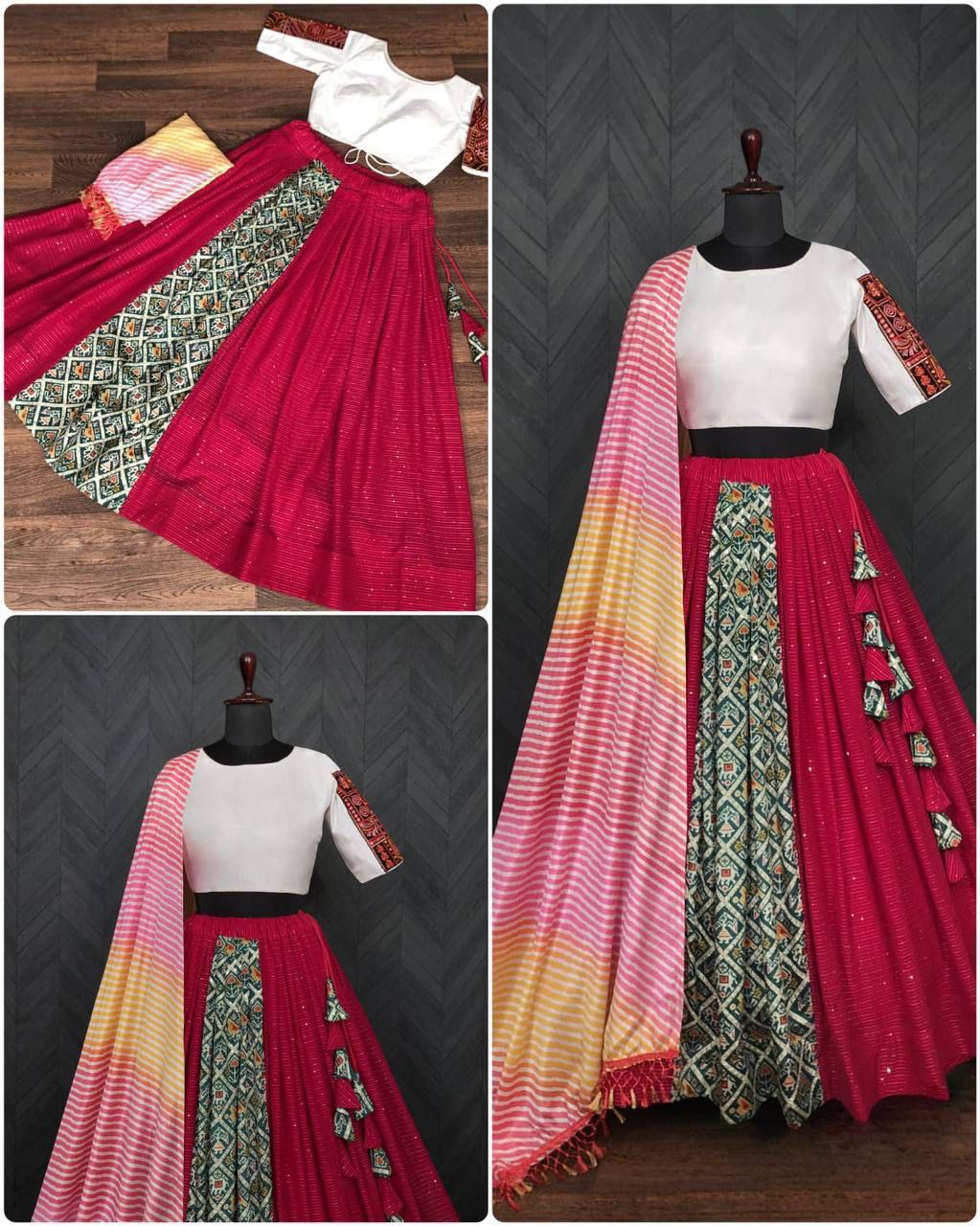 Navratri Special Premium Fabric Viscose Crochet Gives Traditional Looks For Lehenga choli With Dupatta