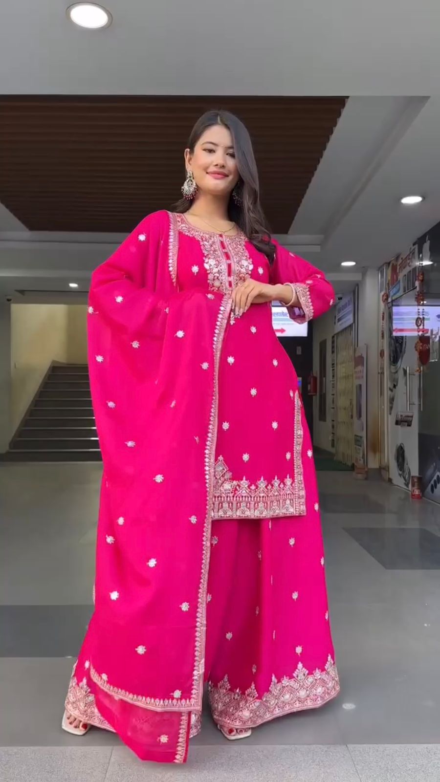 Pink Color Georgette Fabric Dress