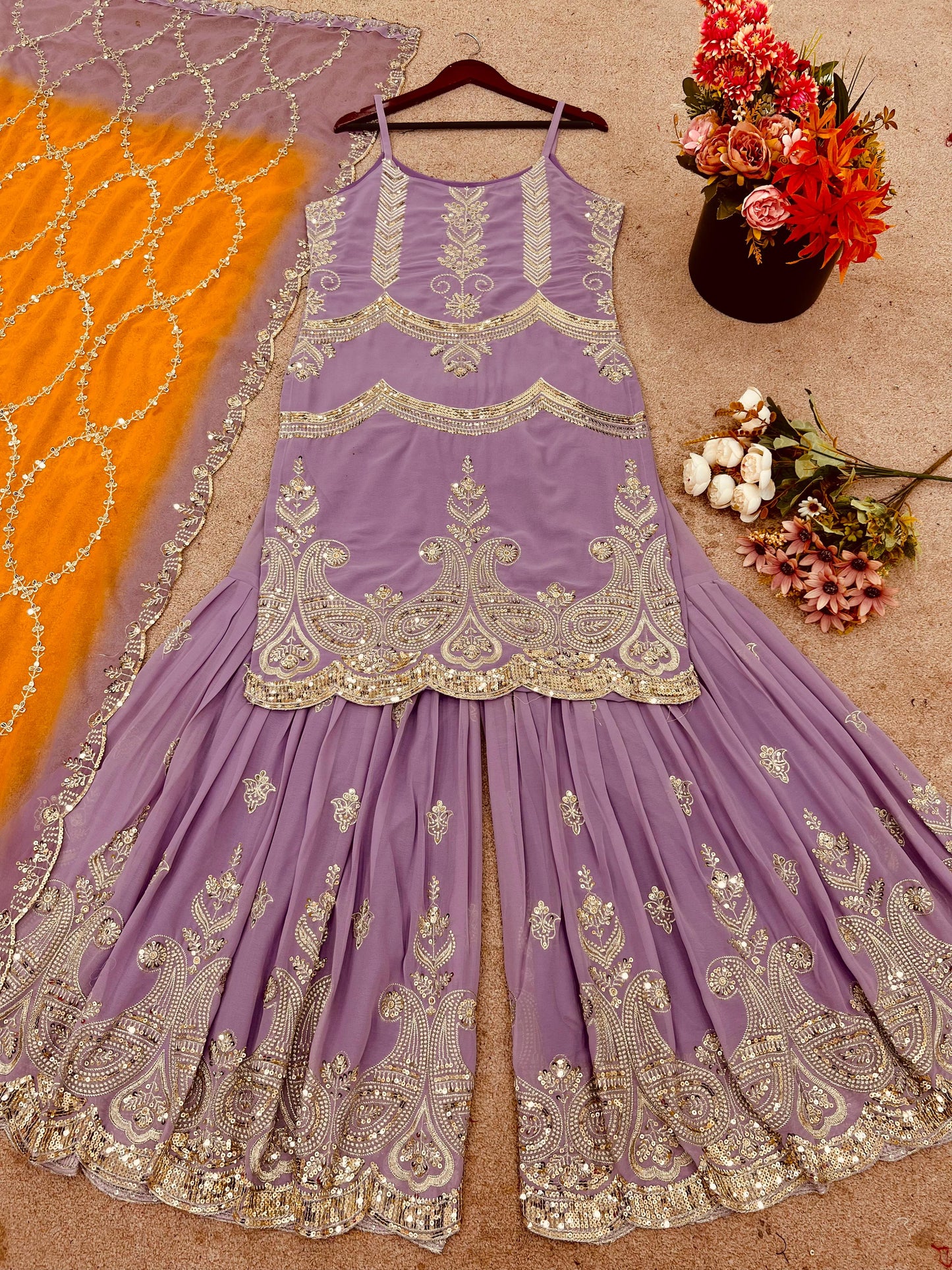 Purple Color Beautiful Sharara Dress