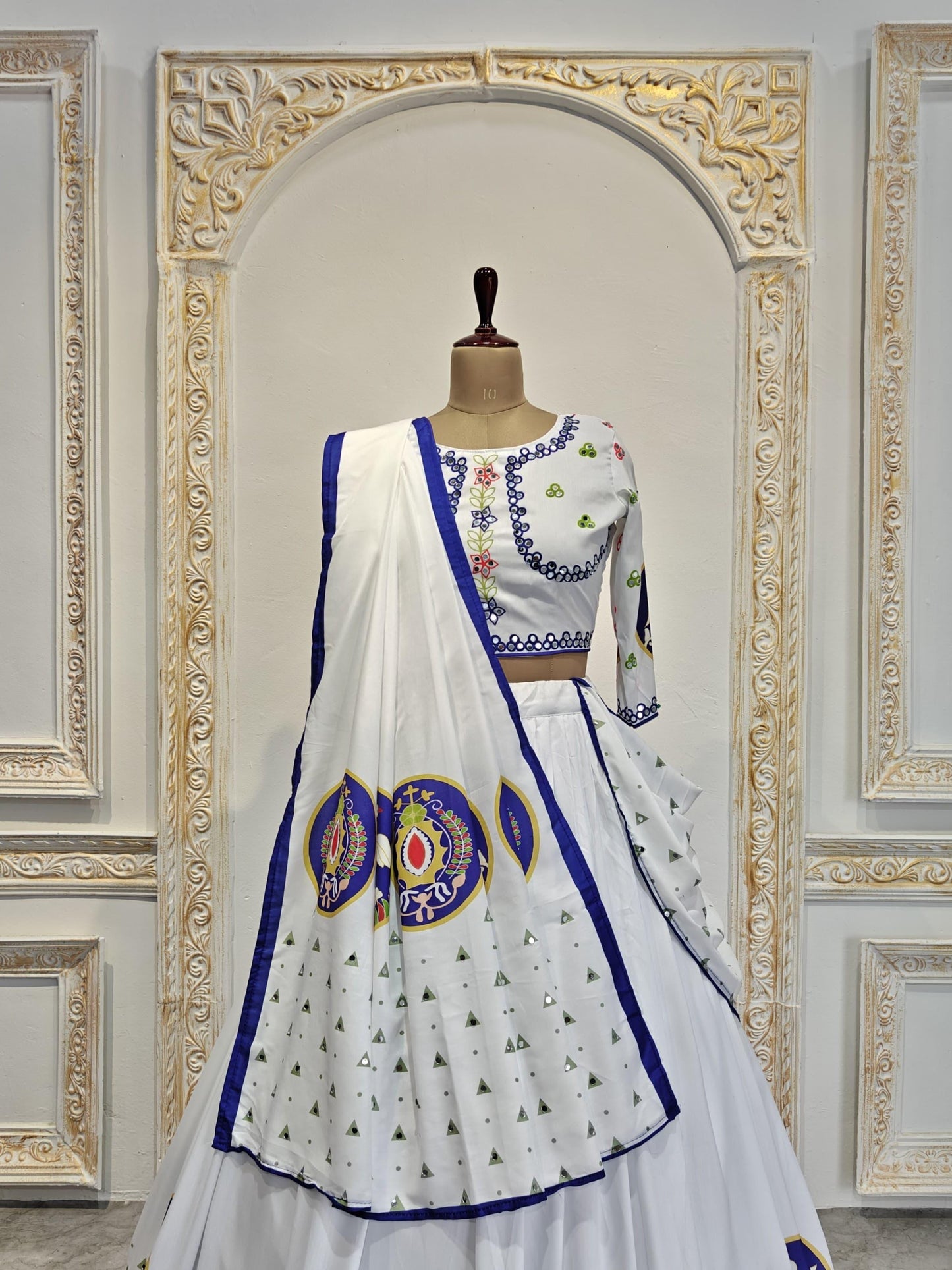 White Color Beautiful NAvratri Wear Lehenga Choli