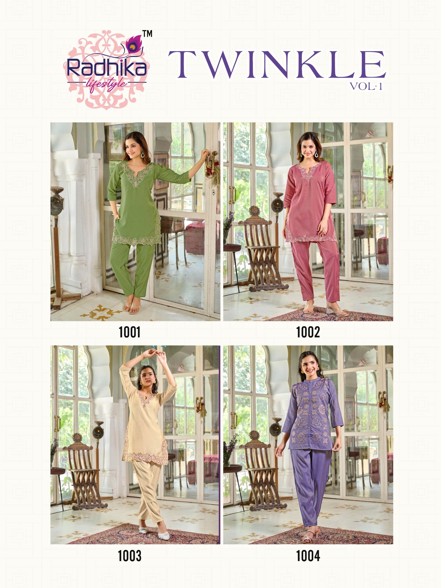 RADHIKA LIFE STYLE TWINKLE VOL 1 CORD SETS
