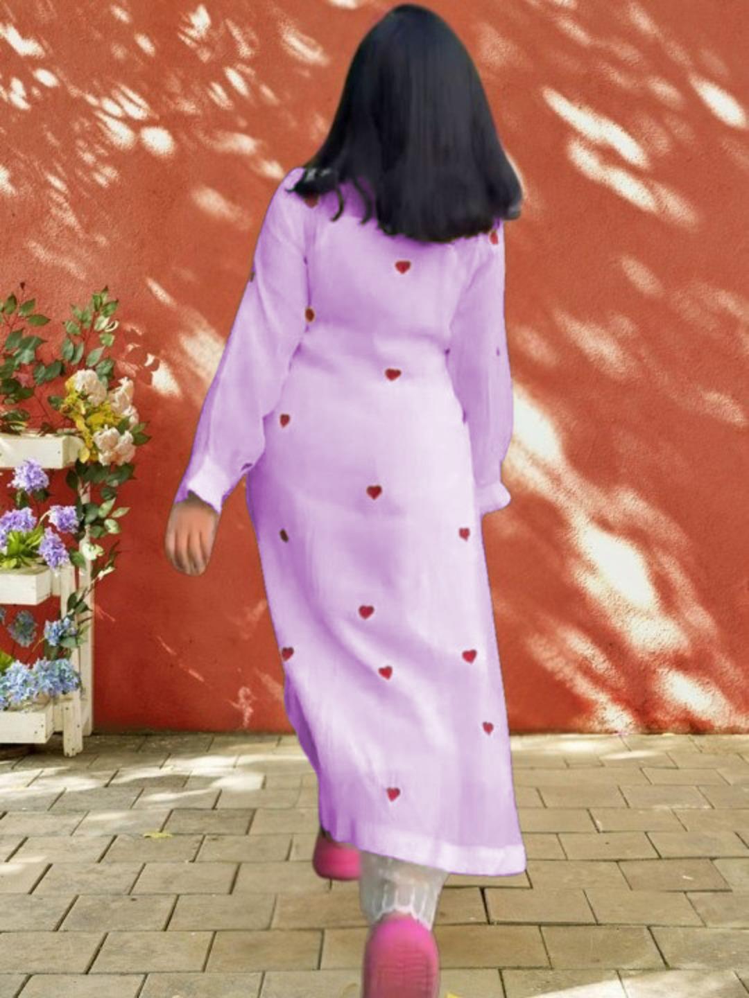 Purple Color Beautiful Cotton Wear Kurti Pent Set