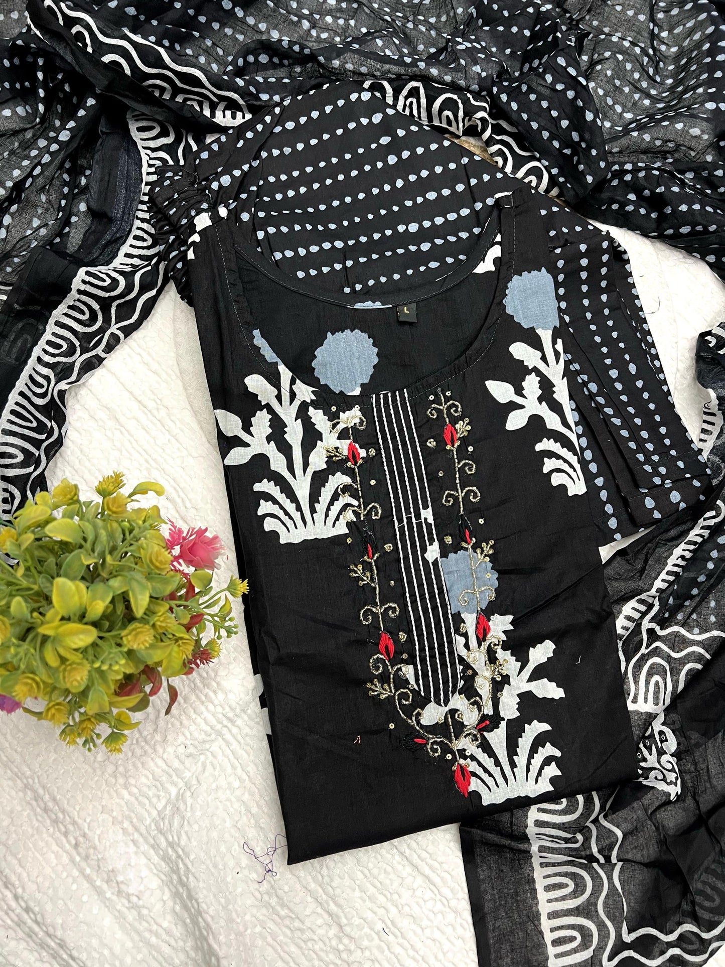 Black Color Beautiful Cotton Dress