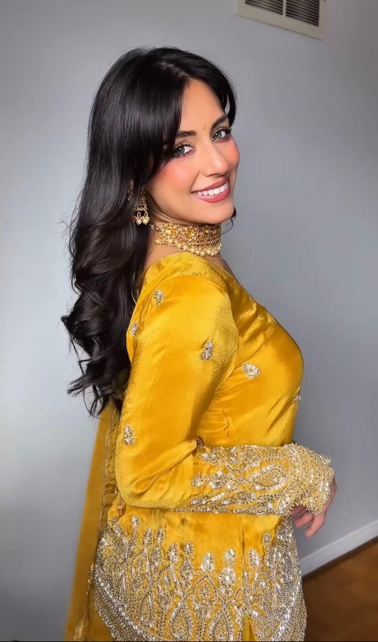 Yellow Color Beautiful Partywear Dress for haldi