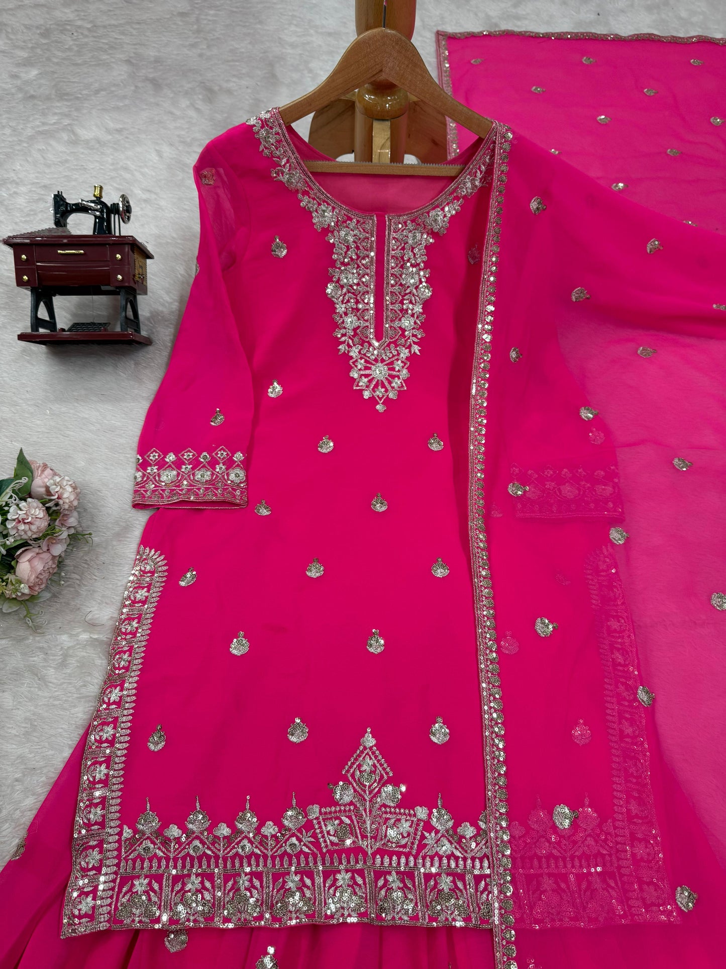 Pink Color Georgette Fabric Dress