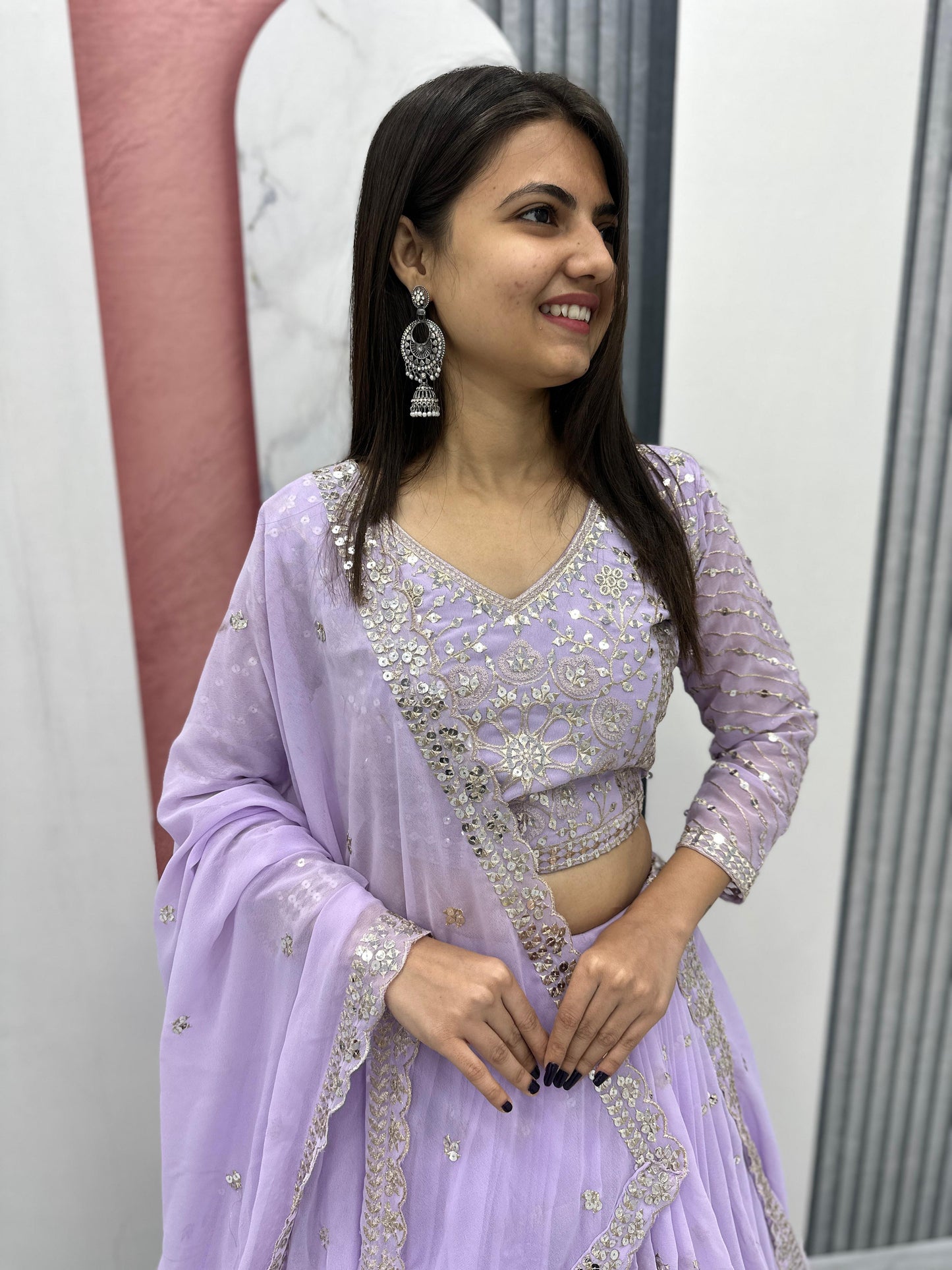 Launching Embroidered Lehenga Choli in georgette fabric