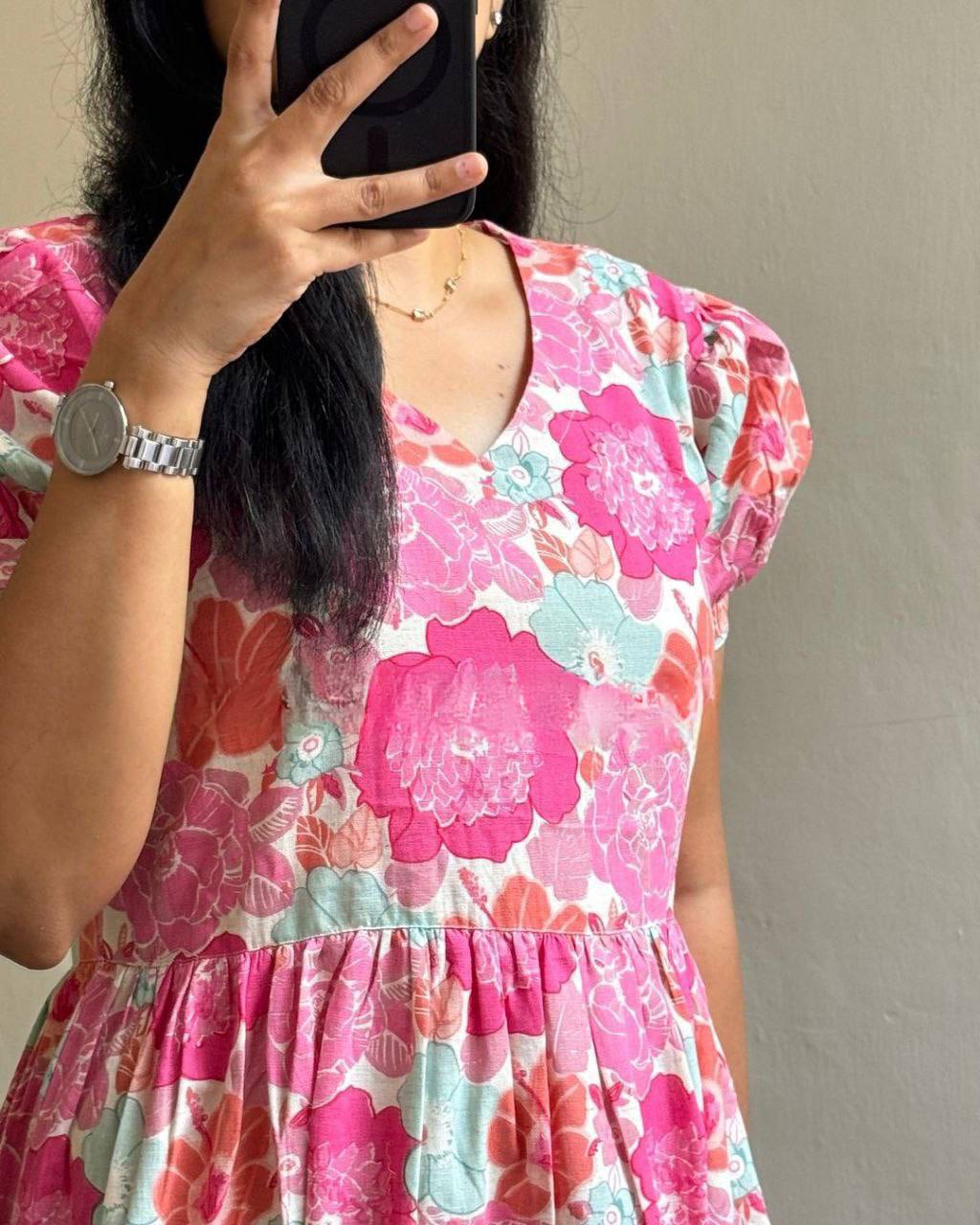 Summer Wear Kurti MAxi IN muslin Fabric