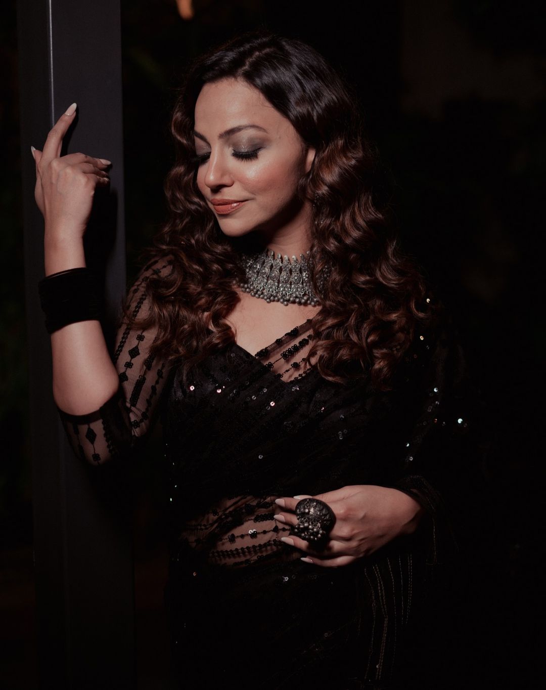 Black Color Beautiful Net SAree For Wedding