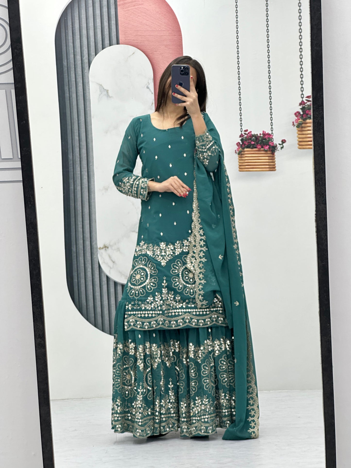 Beautiful Sharara Suit For Wedding Function in Georgette Fabric