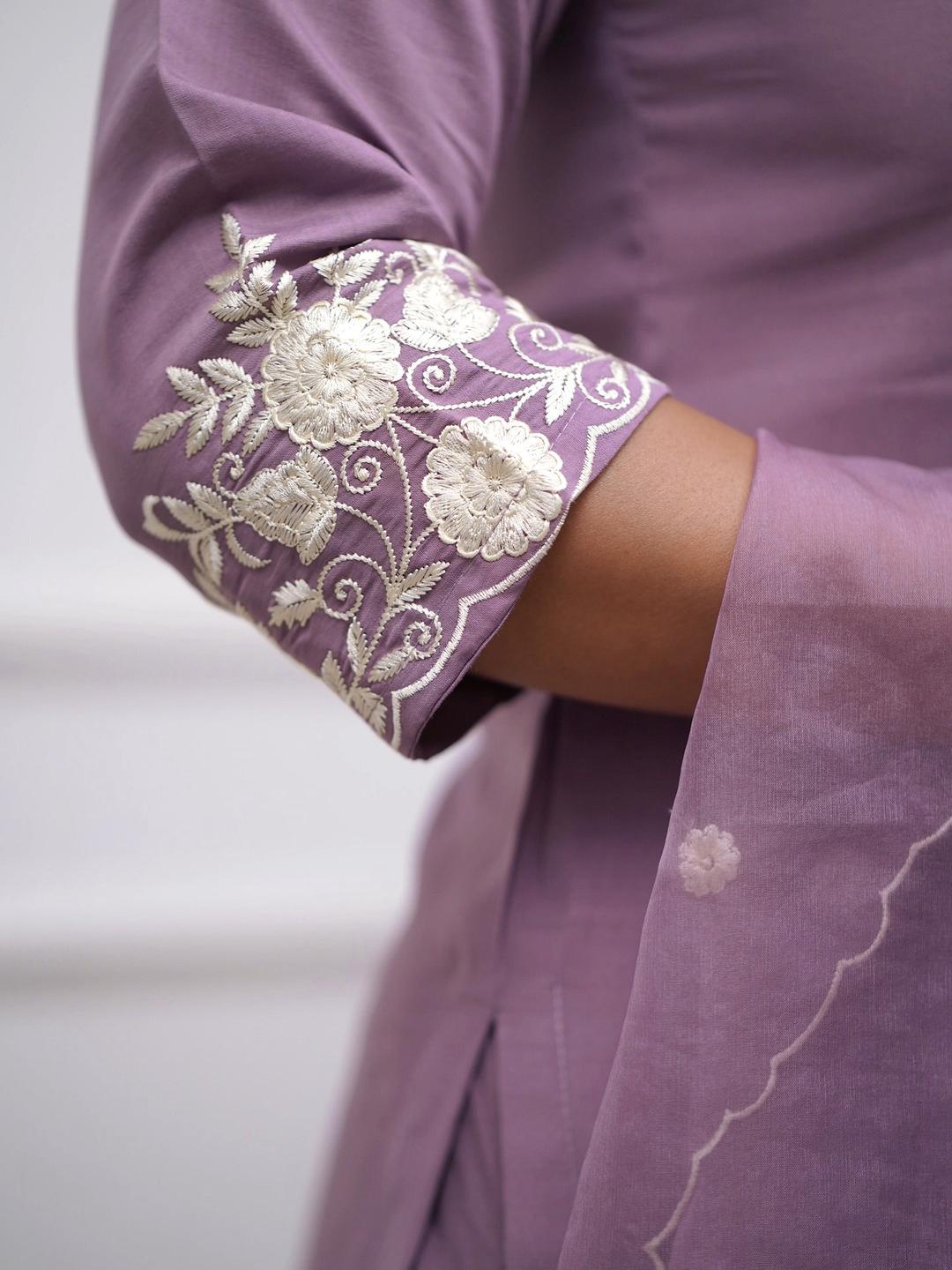 Purple Color Beautiful Dress in Silk Fabric
