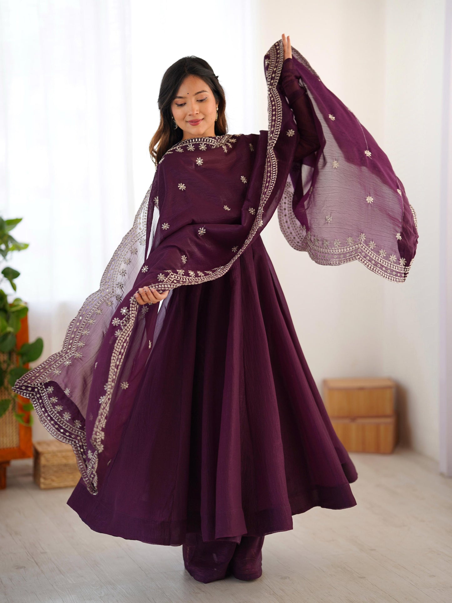 Designer Party Wear Look Gown-Dupatta in Heavy Embroidery Sequence Work