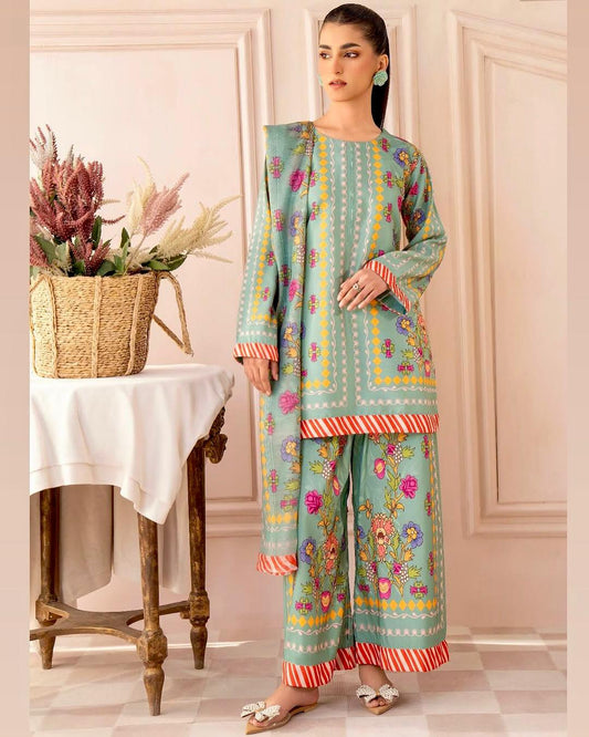 Sky BLue Color Beautiful Summer WEar Dress in Crape Fabric