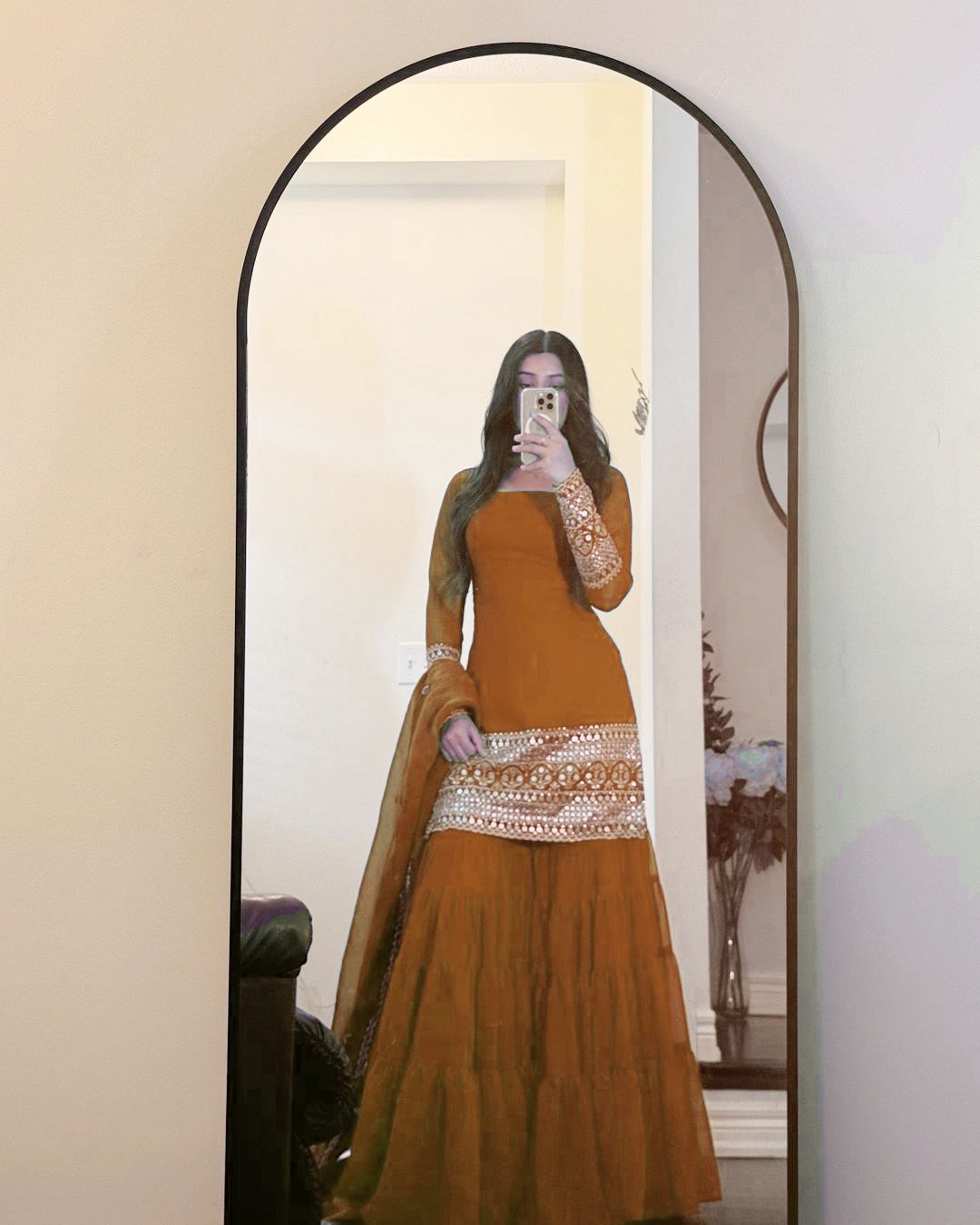 musturd yllow color sharara dress in georgette fabric