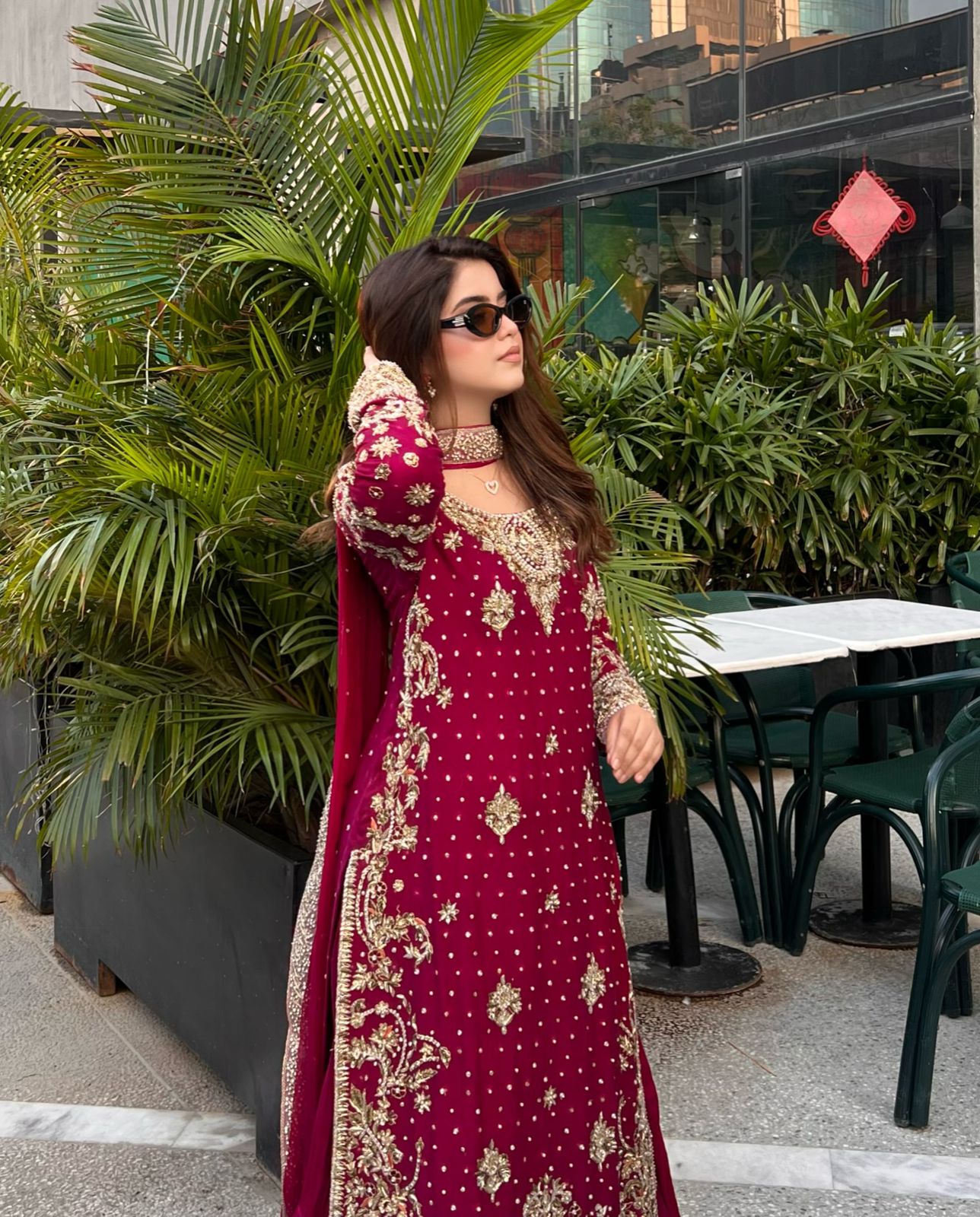 Designer Party Top Pallazo & Dupatta Set