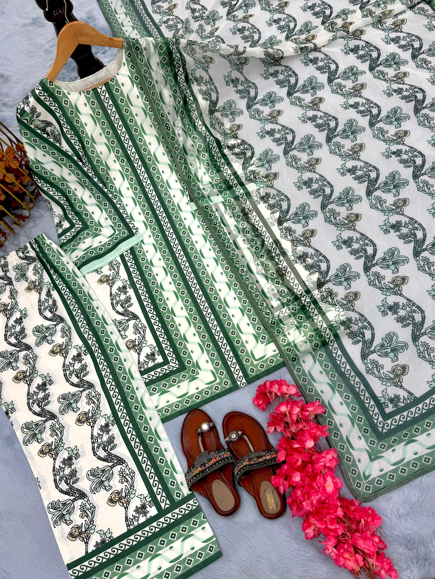 light Green Color Beautiful Summer WEar Dress in Crape Fabric