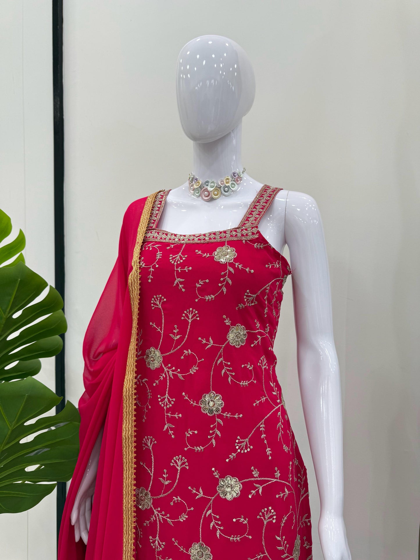 Pink Color Sharara Dress in GEorgette FAbric