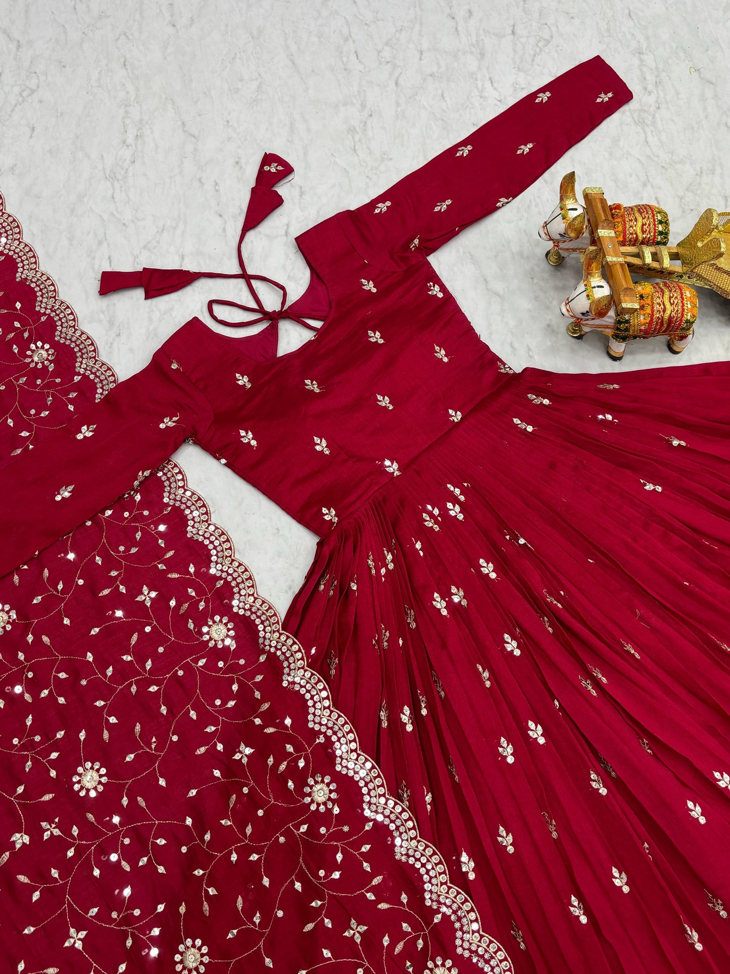 Pink Color Beautiful Partywear Gown in Vichitra Silk