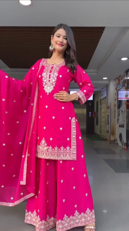Pink Color Georgette Fabric Dress