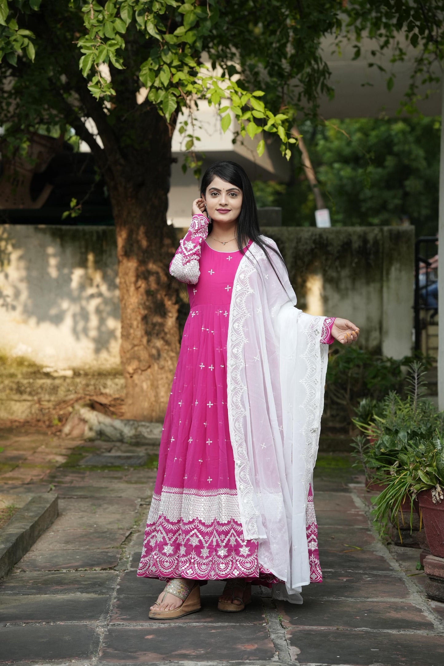 Designer Anarkali Suit Is Luxury Clothing Considered To Be High Quality Made By Thread-Sequins Embroidery